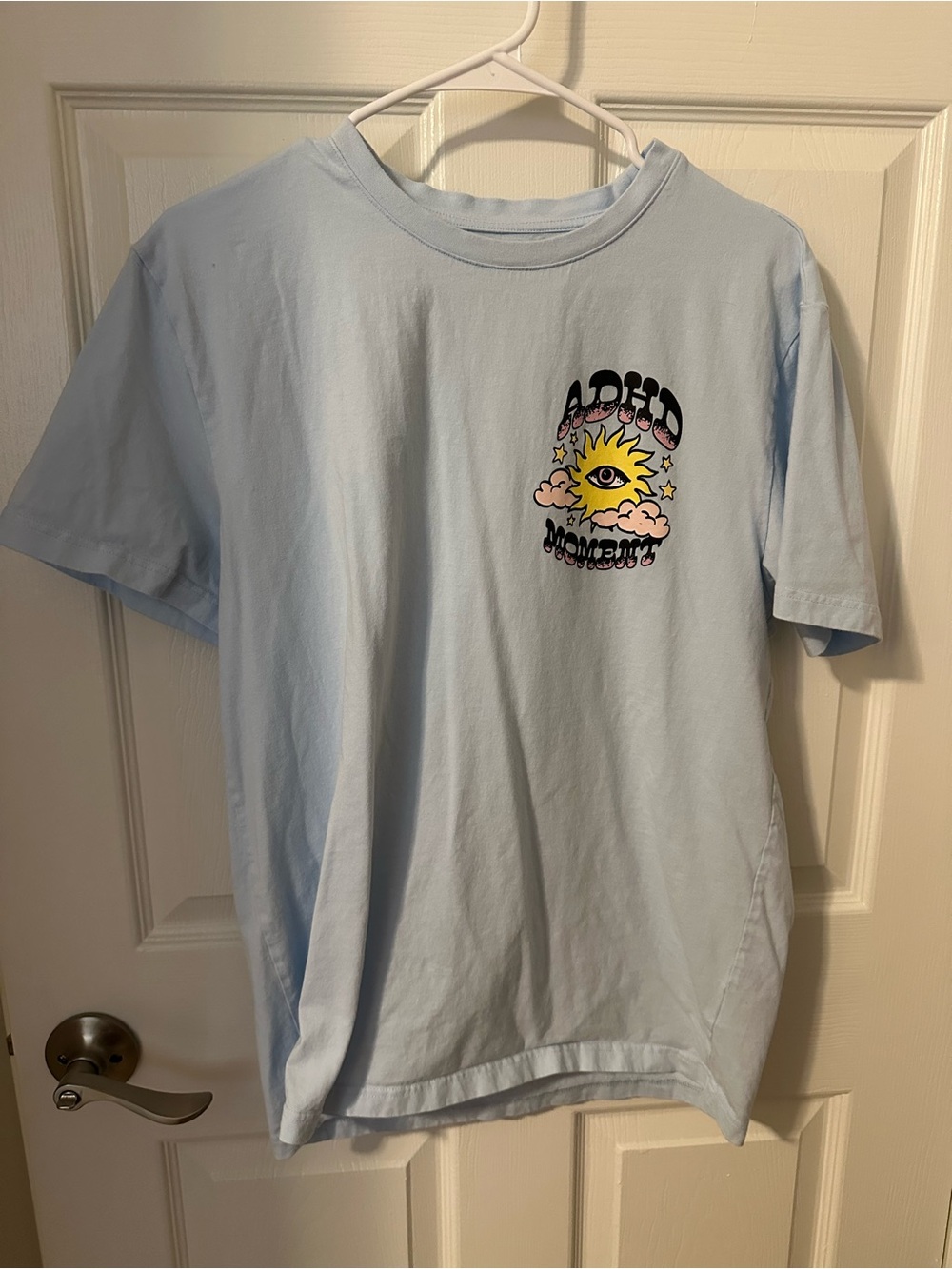 OTTO Light Blue Short Sleeve Tee with Yellow Sun-Eye Graphic